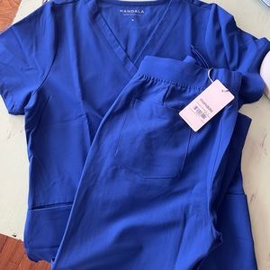 Mandala scrub set galaxy blue